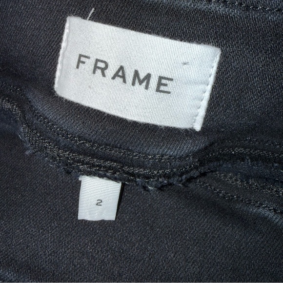 Frame Denim The Jet Set Flare Sheer Noir Black Size 2 30-34” - Picture 2 of 11